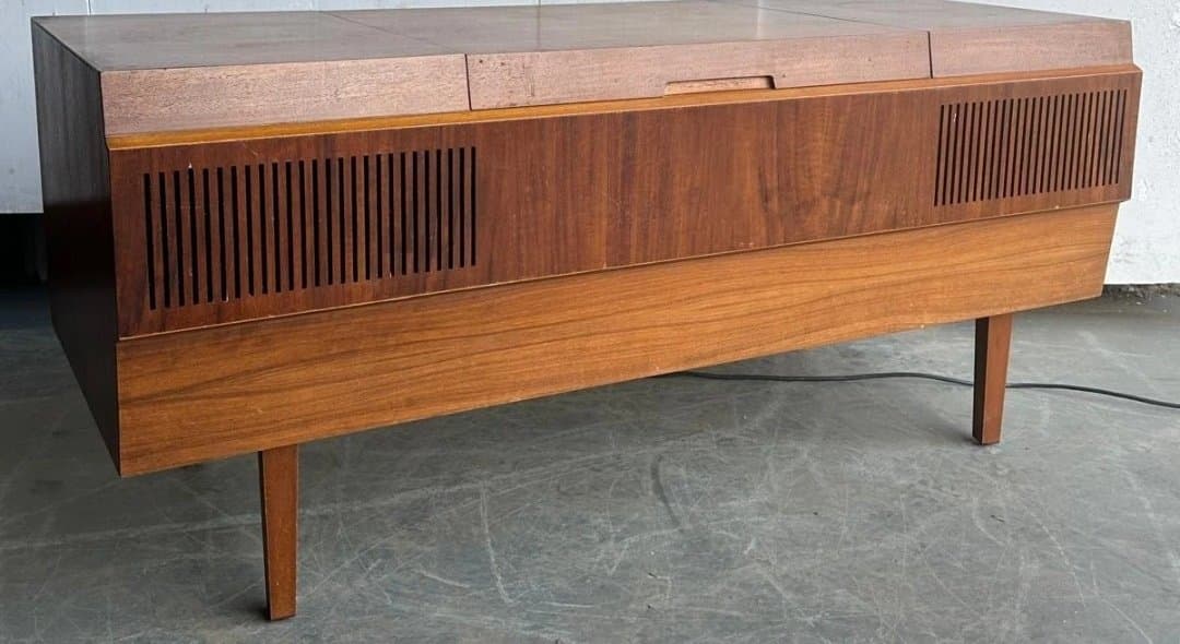Mid-century teak radiogram cabinet